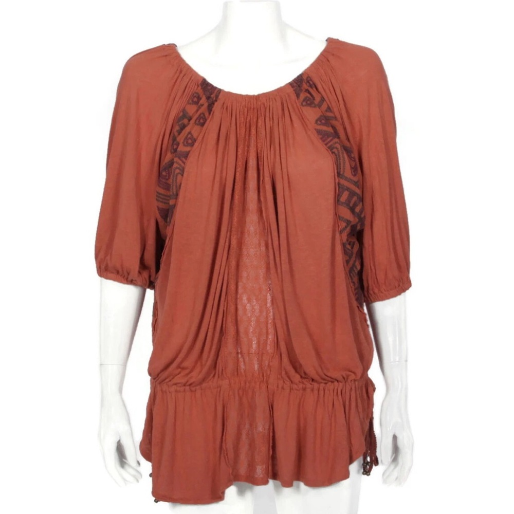 Free People Rust Bohemian Blouse Size S